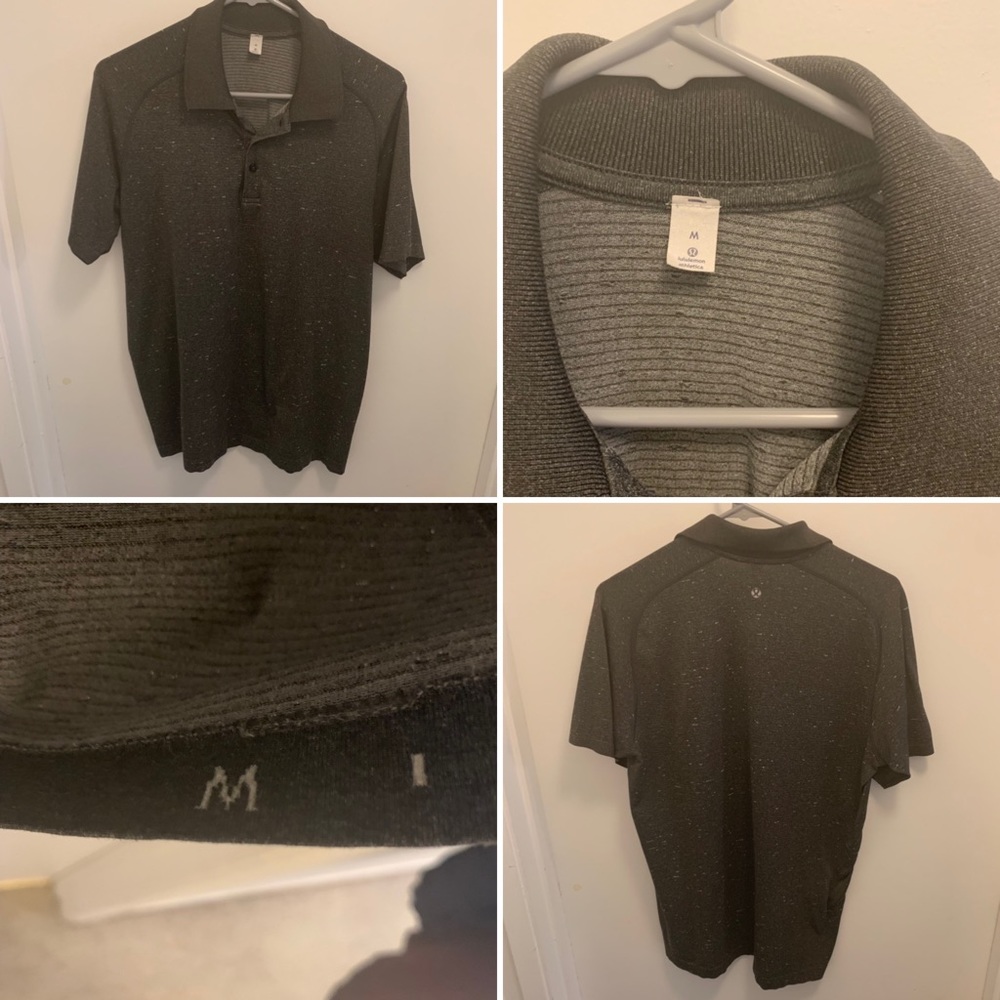 Lululemon Speckle Gray Metal Vent Tech Polo-Medium